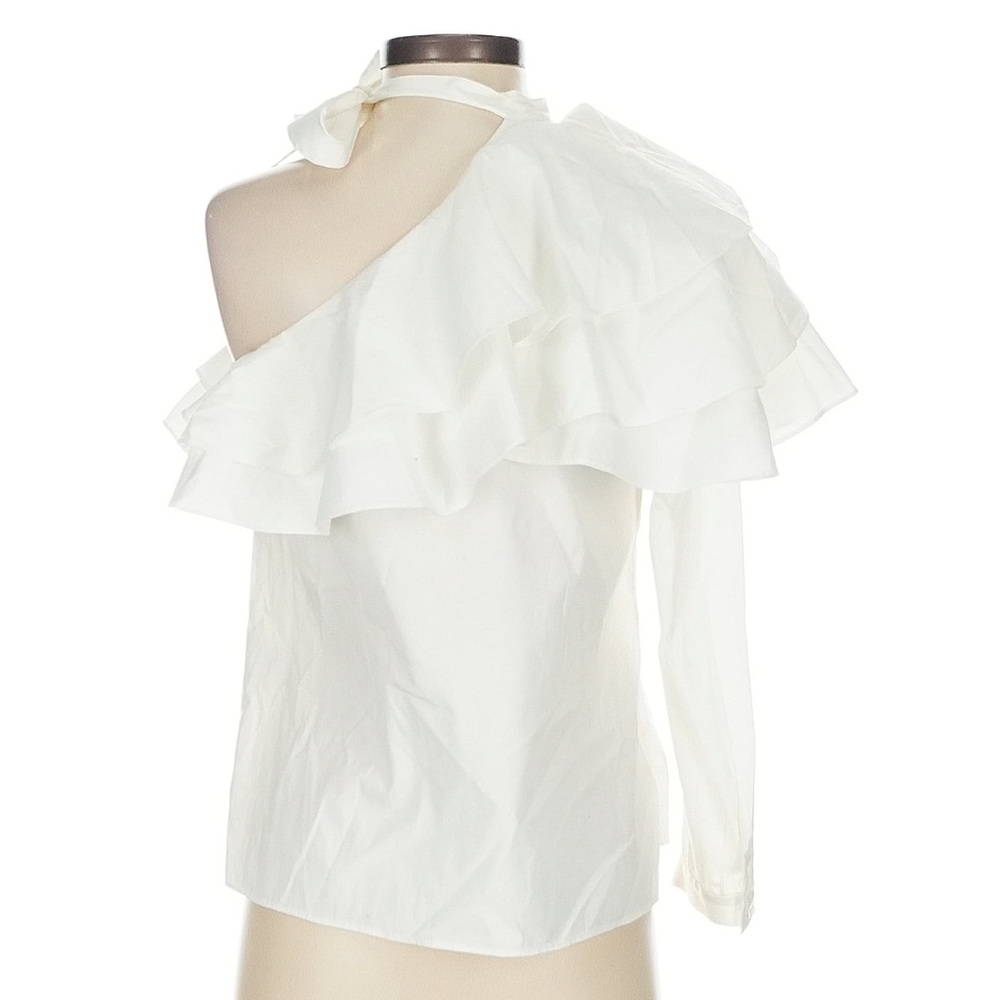 Veronica Beard “Gigi” White One Shoulder Ruffle Top - Size 2 - Picture 6 of 9